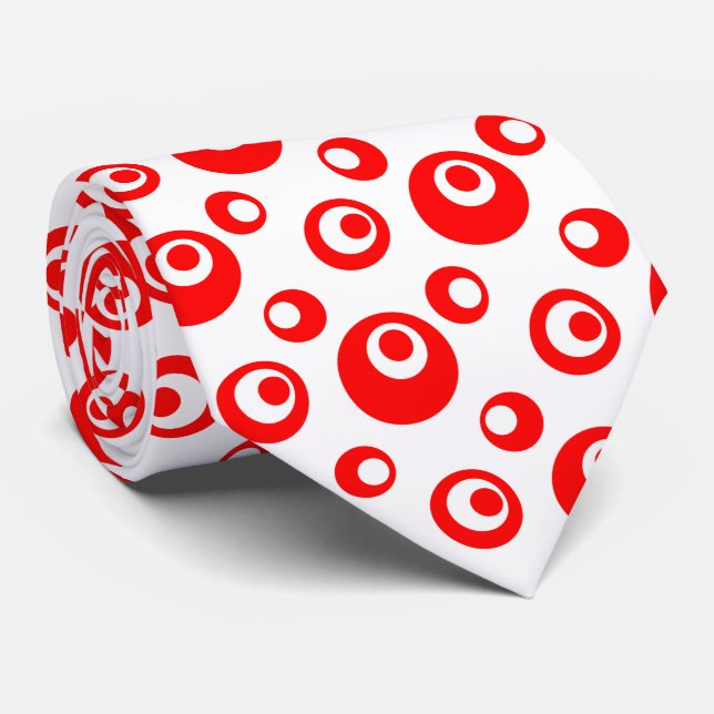 Corbata Elegantes puntos de Chris Rojo en fondo blanco (Enrollado)
