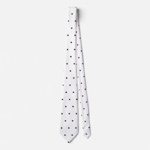 Corbata Elegantes puntos de Polka Blanco Negro