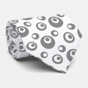 Corbata Elegantes Puntos Gris Sobre Fondo Blanco