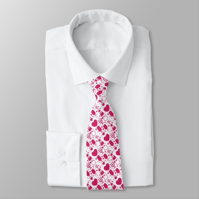 Corbata elementos patrones día de San Valentín (Atado)