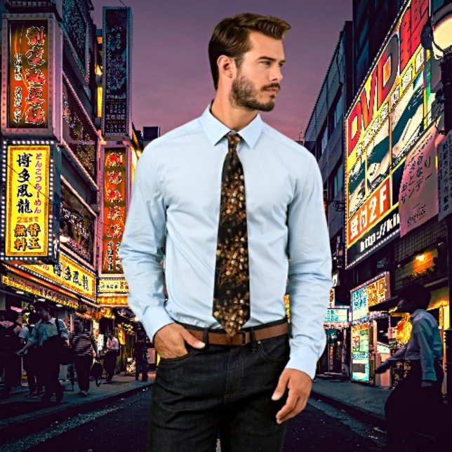 Corbata Eleva tu elegancia: Flores otoñales japonesas (Subido por el creador)