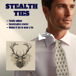 Corbata Elk Deer Antler Hunter Stealth Necs Tie