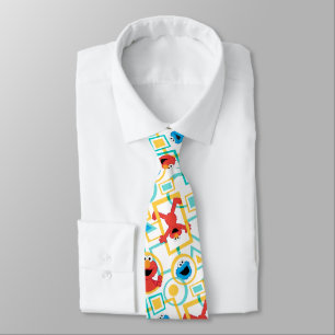 Corbata Elmo & Cookie Monster Fun Shapes Pattern