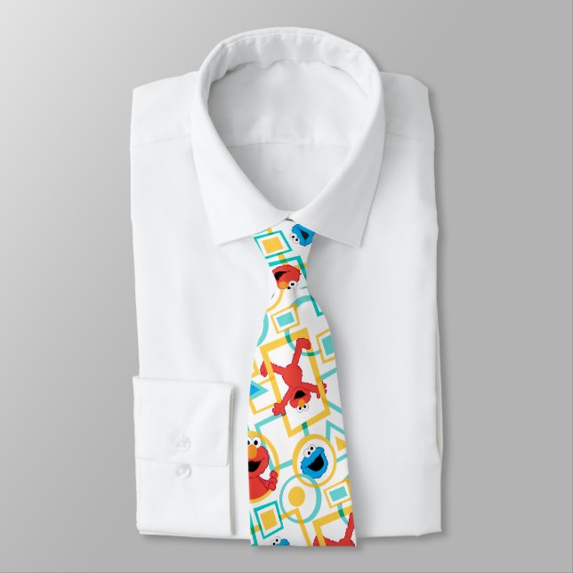 Corbata Elmo & Cookie Monster Fun Shapes Pattern (Atado)