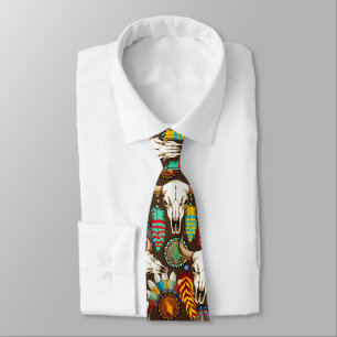 Corbata Emblema de cráneo de búfalo nativo americano