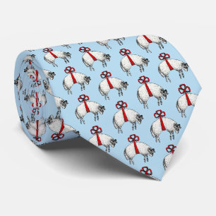 Corbata Emblema de la Cresta con Cordero Heráldico izado