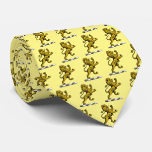 Corbata Emblema de la cresta del león de pie heráldico C