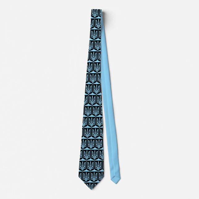 Corbata Emblema Gráfico Contemporáneo Tryzub de Ucrania (Anverso)