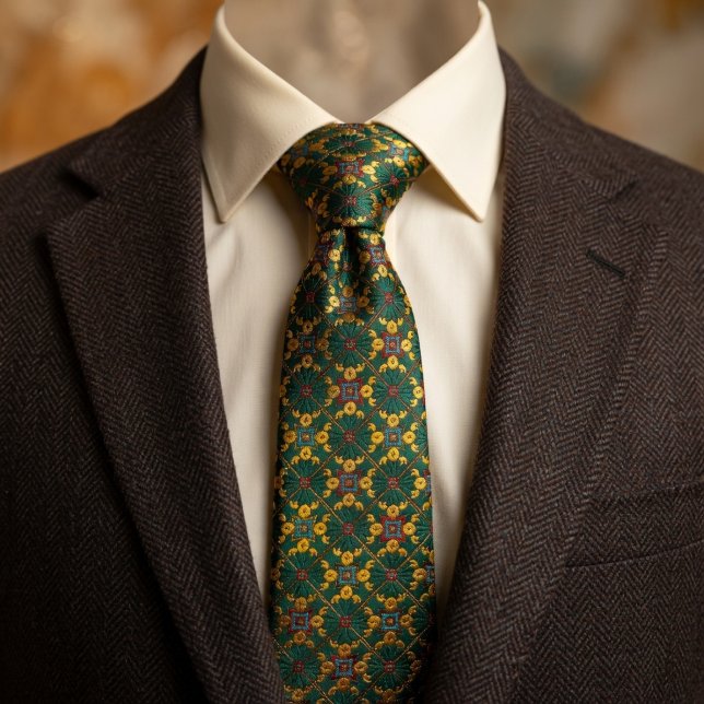 Corbata Emerald Green & Gold Bohemian (Subido por el creador)