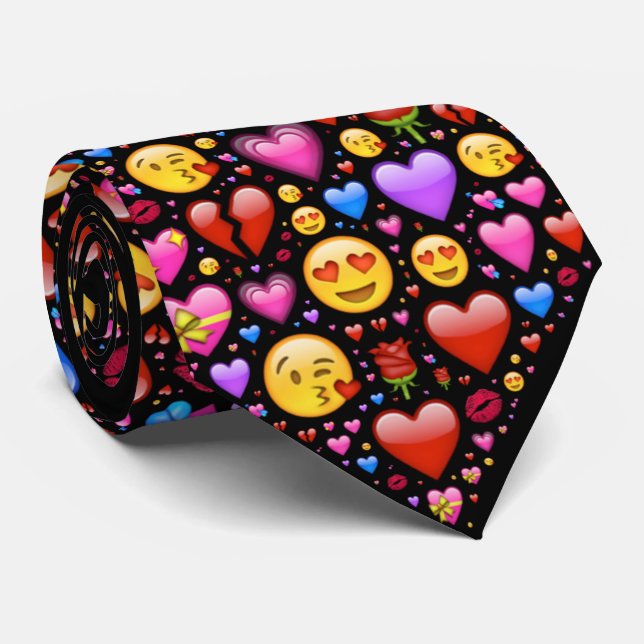 Corbata Emoji de amor personalizada (Enrollado)