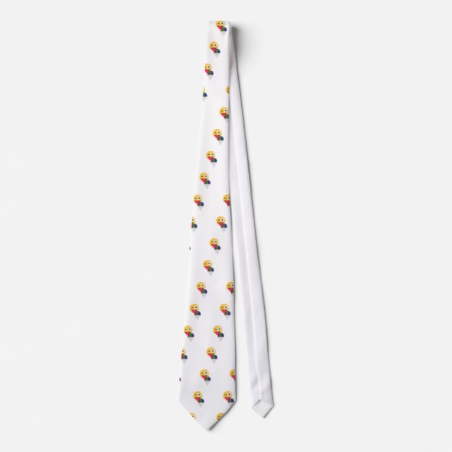 Corbata emoji de guiño purpurina (Anverso)