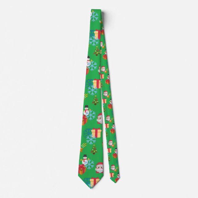 Corbata emoji de navidades verdes (Anverso)
