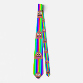 Corbata emoji de popó arco iris