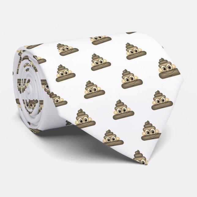 Corbata Emoji moderno de caca lindo (Enrollado)