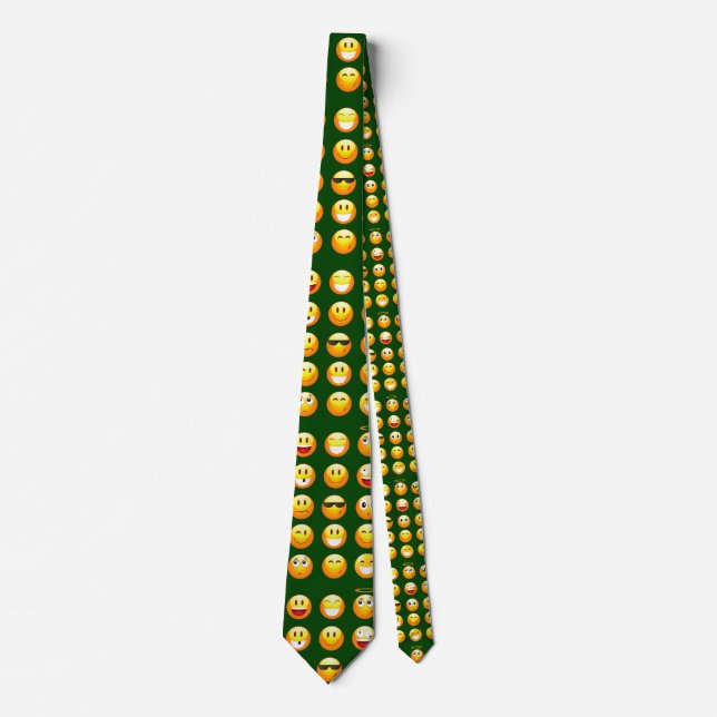 Corbata emoji verde oscuro (Anverso)