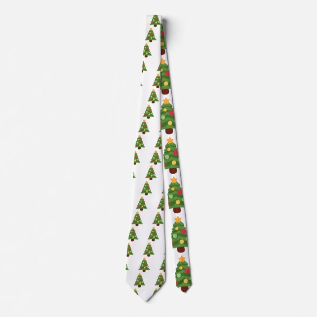 Corbata emojis de árboles de navidad (Anverso)