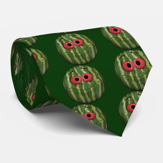 Corbata Emoticón de sandía cómica (Enrollado)