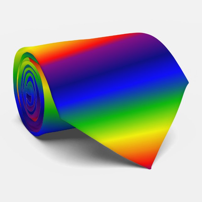 Corbata Empate de patrón arcoiris colorido (Enrollado)