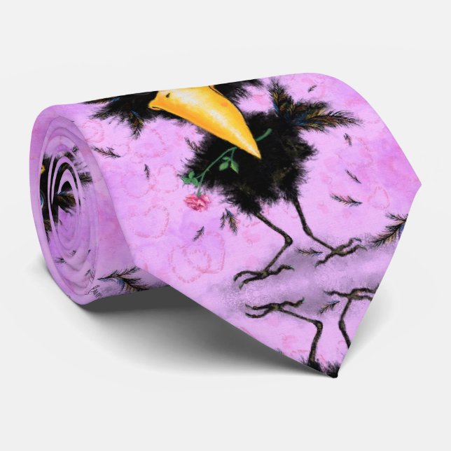 Corbata En Love Crow - Caballero - Funny - (Enrollado)