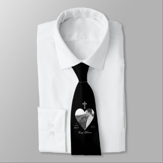 Corbata En memoria amorosa, forma de corazón cruzado, foto