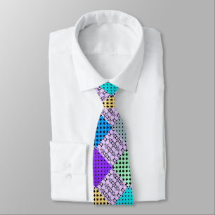Corbata En tonos oscuros multicolores, geométricos retro