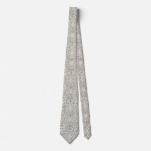 Corbata Encaje Blanco Damasco Floral Simple