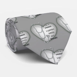 Corbata Enfermera de Corazón Gris