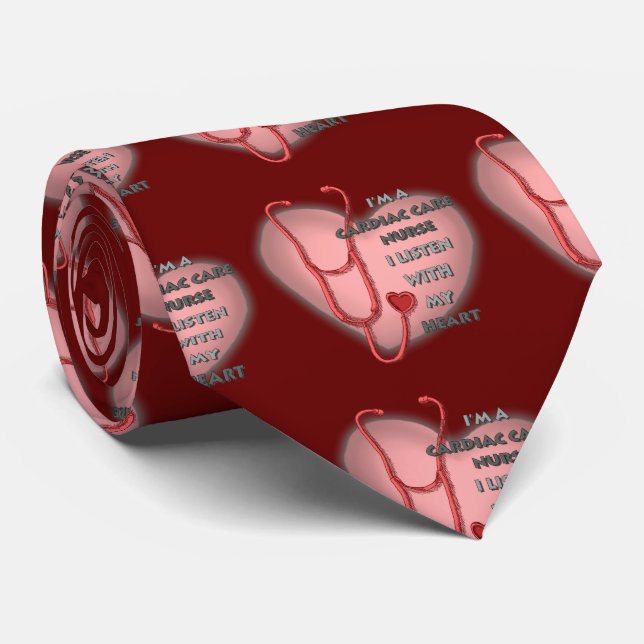 Corbata enfermera de cuidado cardíaco corazón rojo (Enrollado)