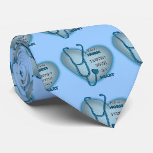 Corbata Enfermera del corazón azul