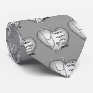 Corbata Enfermera del corazón gris