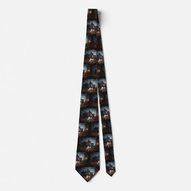 Corbata English Springer Spaniel Halloween Aterrador (Anverso)