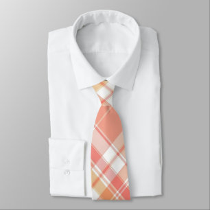 Corbata Engranaje, salmón y blanco