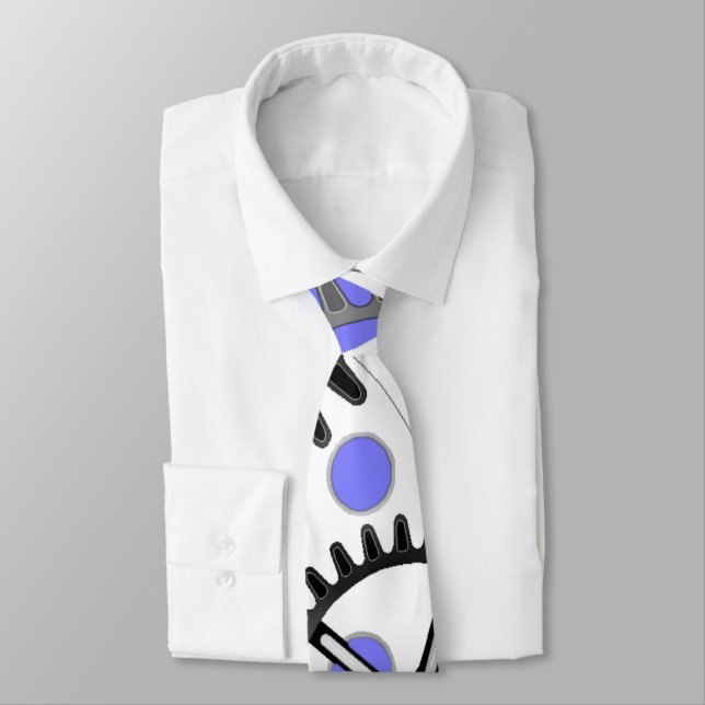 Corbata Engranajes en azul perwinkle (Atado)