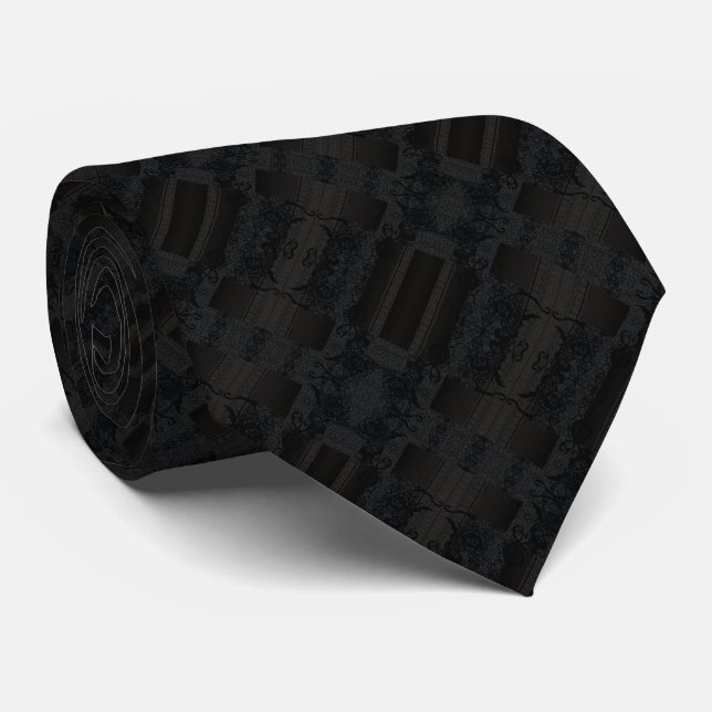Corbata Enigma Negro (Enrollado)