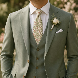 Corbata Enredadera de flores silvestres rosadas