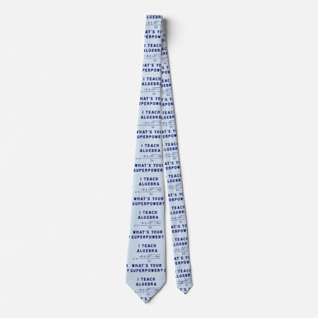 Corbata Enseño a álgebra/cuál es su superpotencia (Anverso)
