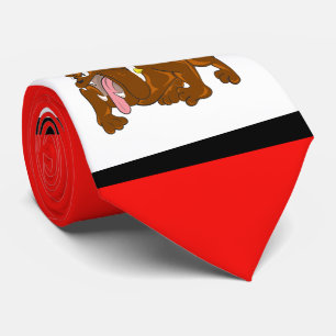 Corbata Equipo Deportivo bulldog Red White Necktie
