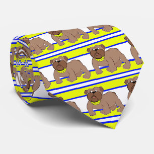 Corbata Equipo deportivo de bulldoges Cuello blanco amaril