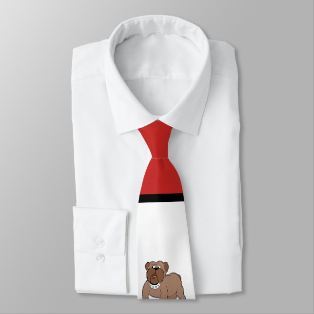 Corbata Equipo deportivo de bulldoges Maroon White Necktie (Atado)