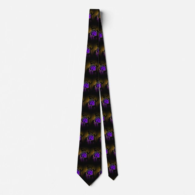 Corbata Es el momento del juego - morado y oro (Anverso)