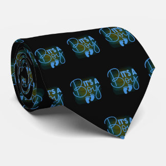 Corbata Es un niño azul bebé huella de cuello azul negro