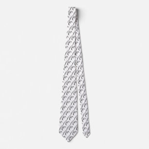 Corbata Esbozo de canguro en blanco y negro