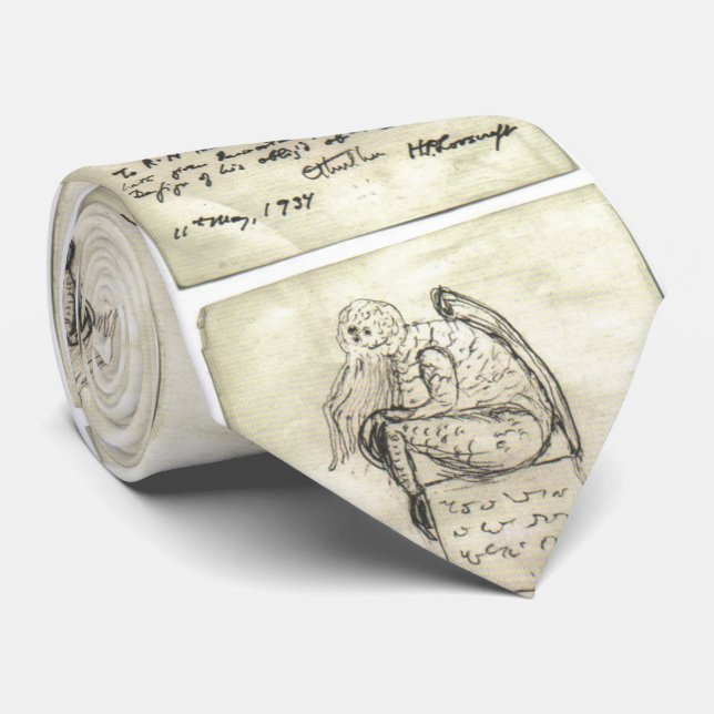 Corbata Esbozo de Cthulhu por Lovecraft Neck Tie (Enrollado)