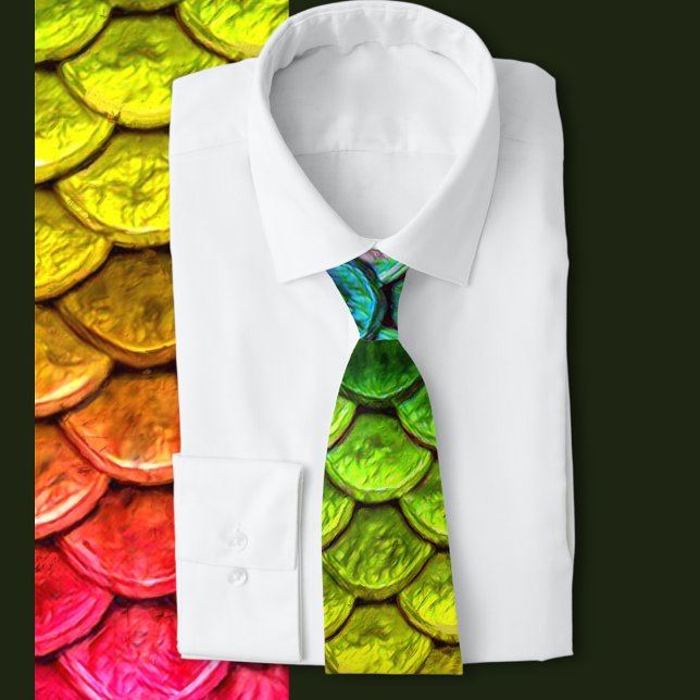 Corbata Escala de arco iris (Rainbow serpent scales for lovers of fantasy and dragons )