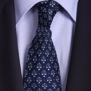 Corbata Escalas azules del abogado de la justicia