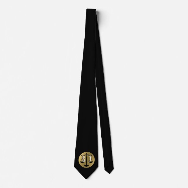 Corbata Escalas de justicia | Regalos Juristas Monogramas (Anverso)