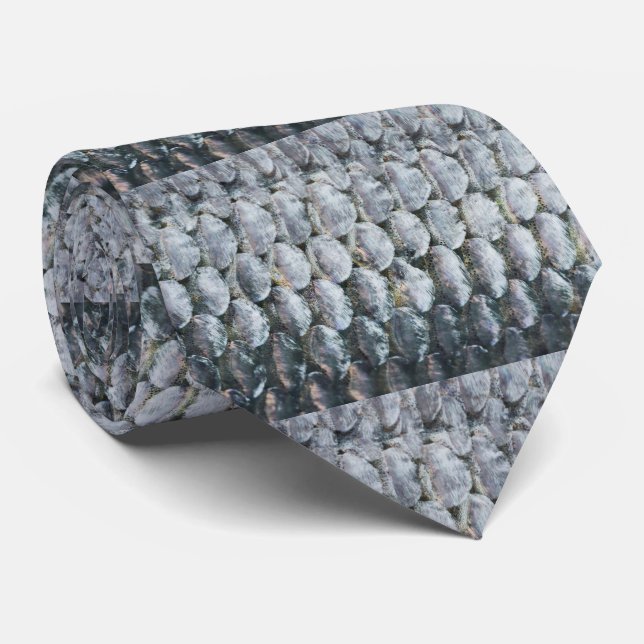 Corbata Escalas de Salmon brillantes (Enrollado)