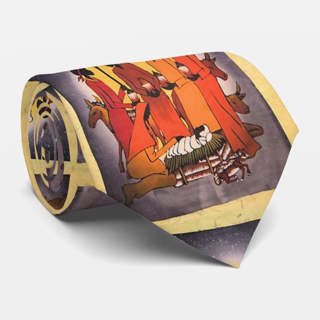 Corbata Escena africana de la natividad del navidad (Enrollado)