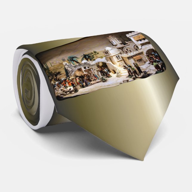 Corbata Escena de la natividad puesta para el navidad (Enrollado)