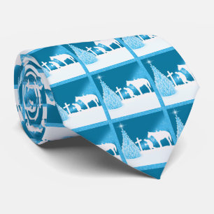 Corbata Escena de rogación de la nieve del invierno del